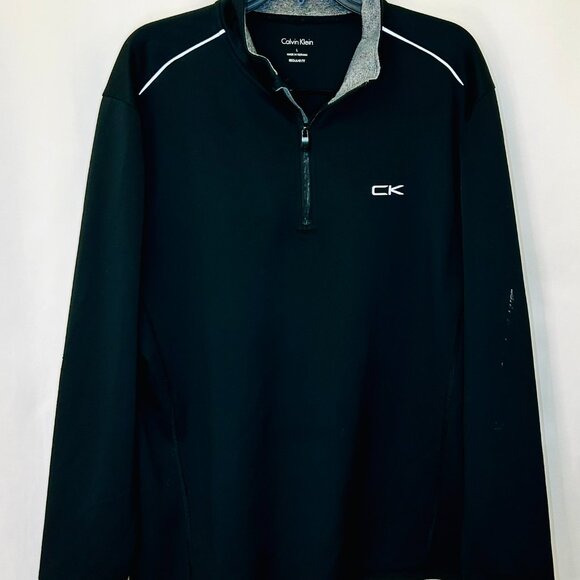 Calvin Klein form fitting 1/4" Zip Jacket Pullover Mock Neck Wind Breaker Size L - Picture 1 of 6